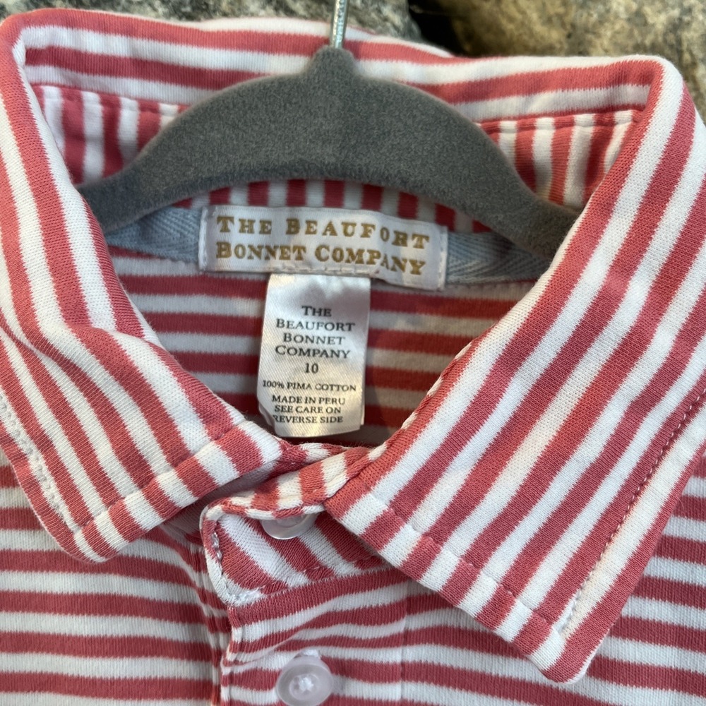 Beaufort Bonnet Co Boys Nantucket Red Shelton Shorts, Striped Polo Shirt Outfit - Picture 11 of 14